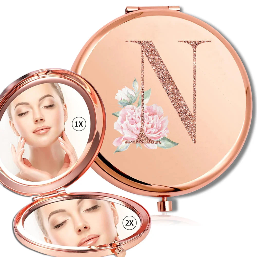 Rose Gold Double Sided Makeup Mirror Compact Design - Smarsty