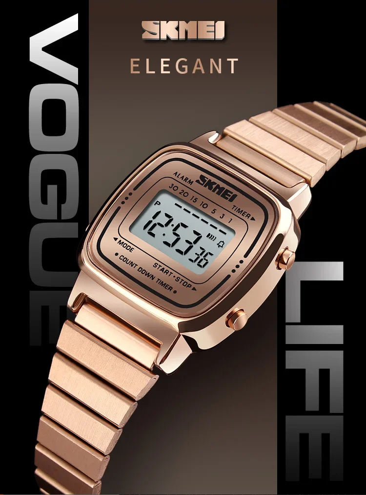 SKMEI 1901 Luxury Waterproof Digital Women's Watch - Smarsty