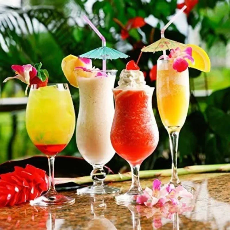 Flamingo Drinking Straws with Tropical Umbrellas for Parties - Smarsty