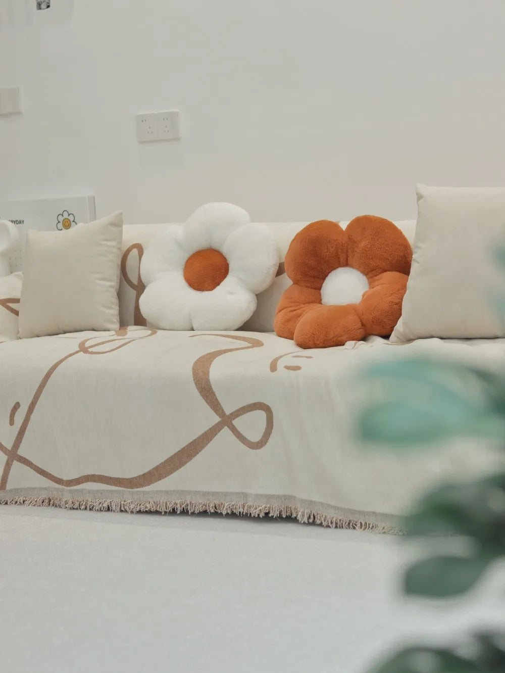 Black Chenille Sofa Cover for Dust Protection - Smarsty