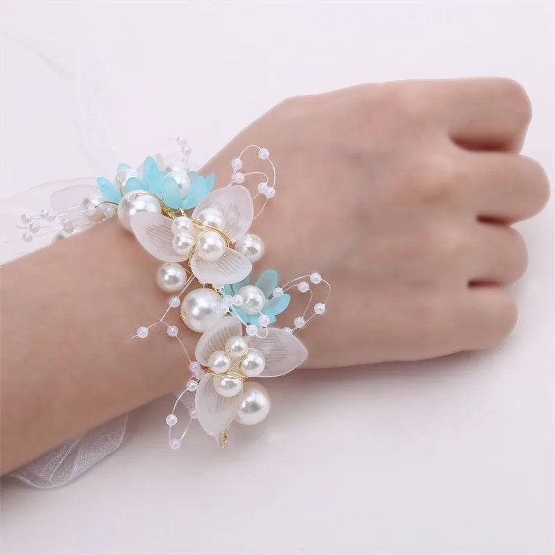 Bohemian Pearl Flower Headband For Girls Wedding Bridal - Smarsty