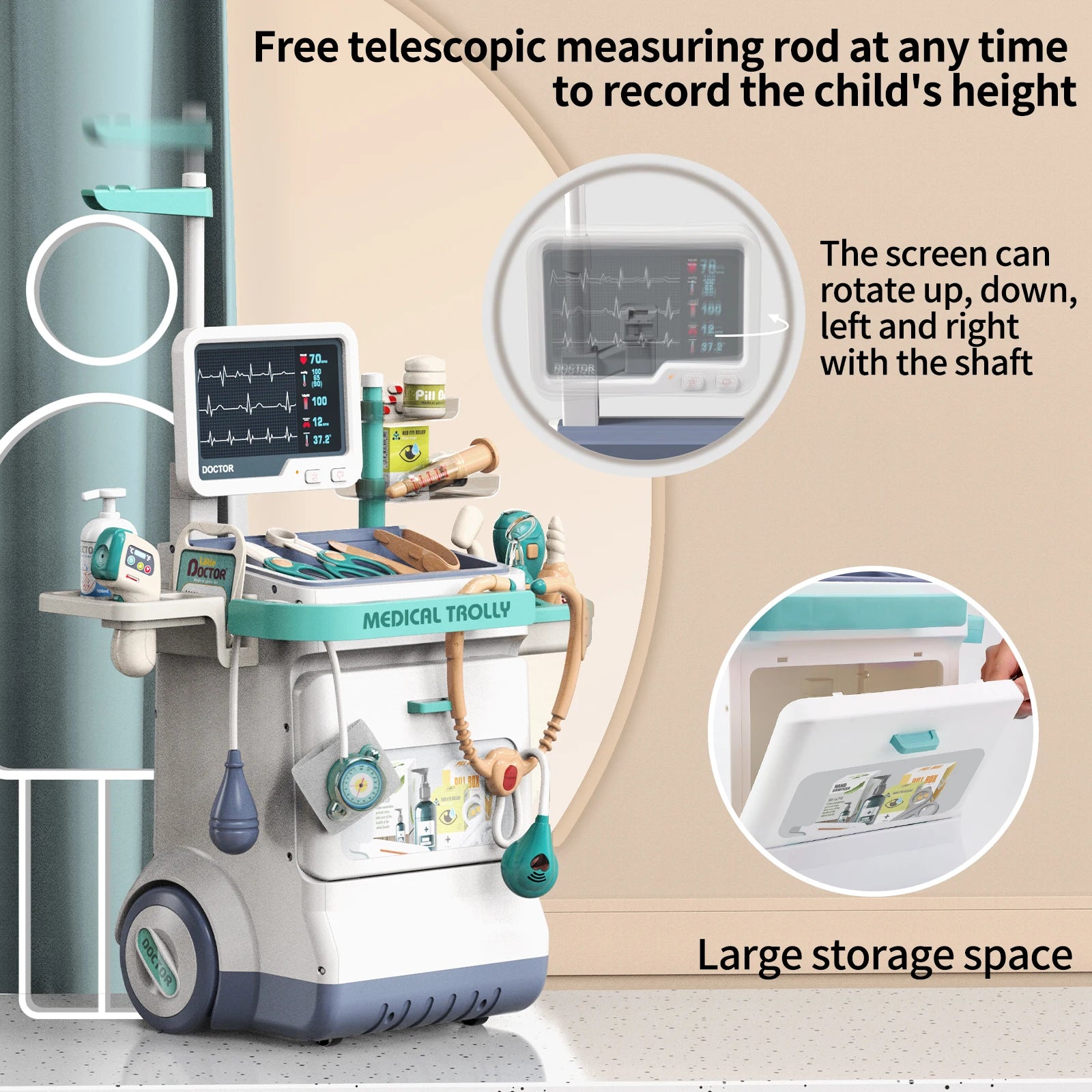 Children's Doctor Toy Set Role-Playing Injection and Stethoscope Simulation for Medical Play Birthday Gift for Boys and Girls