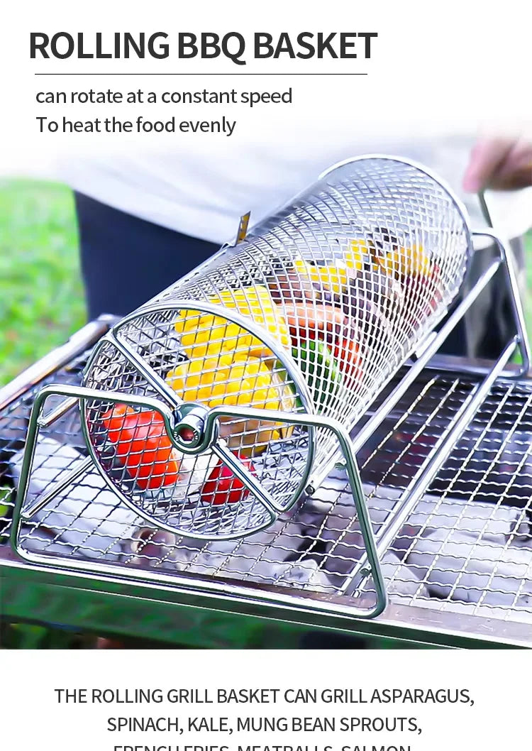 Stainless Steel BBQ Grill Mesh Basket for Perfect Roasting - Smarsty