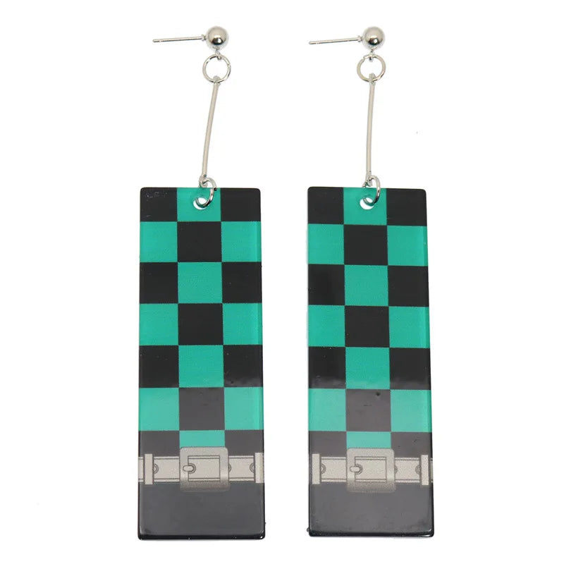 Acrylic Tanjiro Earrings for Women Anime Cosplay Jewelry - Smarsty