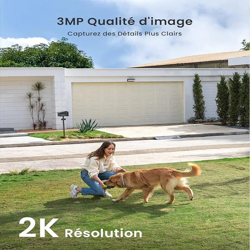 ieGeek 2 PCS 2K Wireless WiFi Surveillance Camera with Battery, Night Vision,Colour and AI & PIR Motion Detection,Outdoor/Indoor