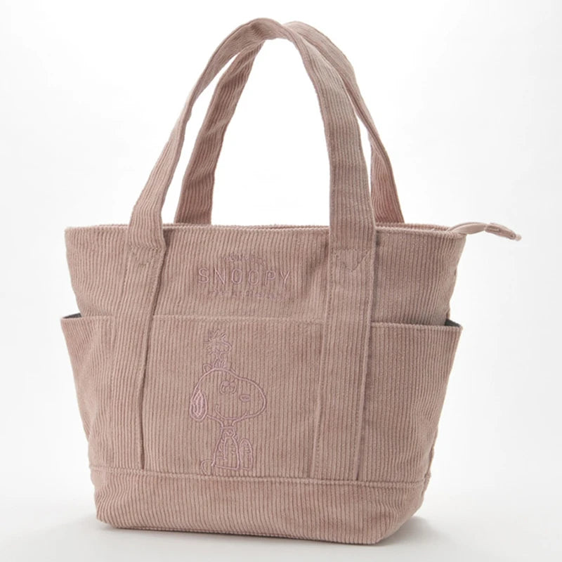 Disney Snoopy Corduroy Tote Bag Large Capacity Shoulder Bag - Smarsty