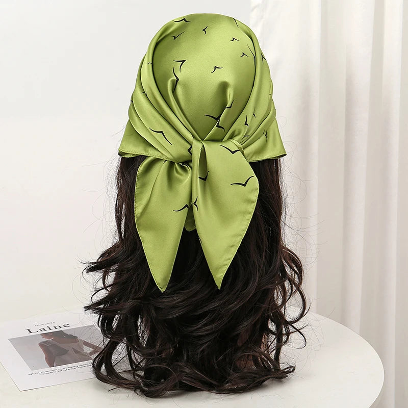 Bohemian Floral Print Silk Scarf for Women Sun Protection - Smarsty