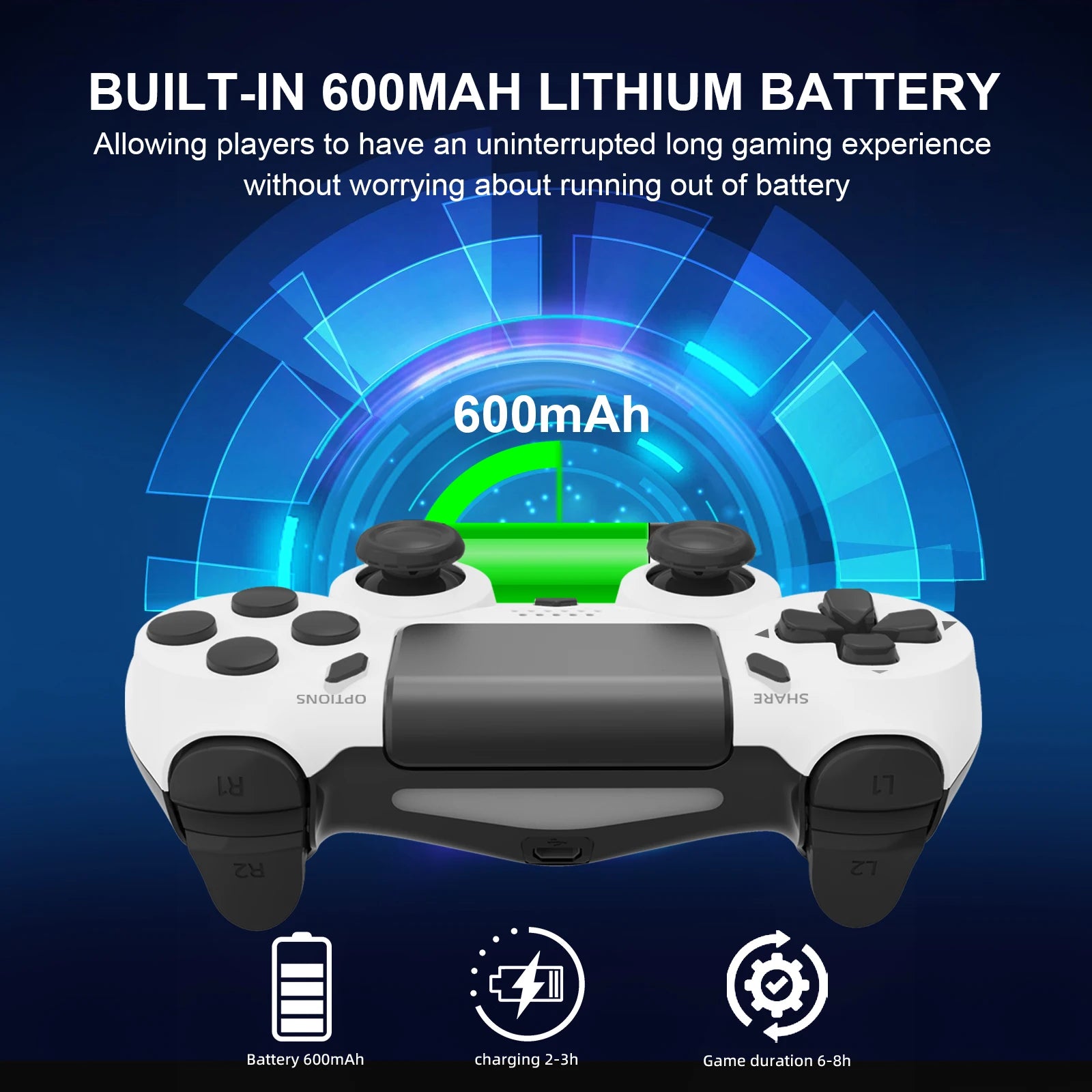 GAMINJA Wireless Gamepad Bluetooth Controller for PS4 PC - Smarsty