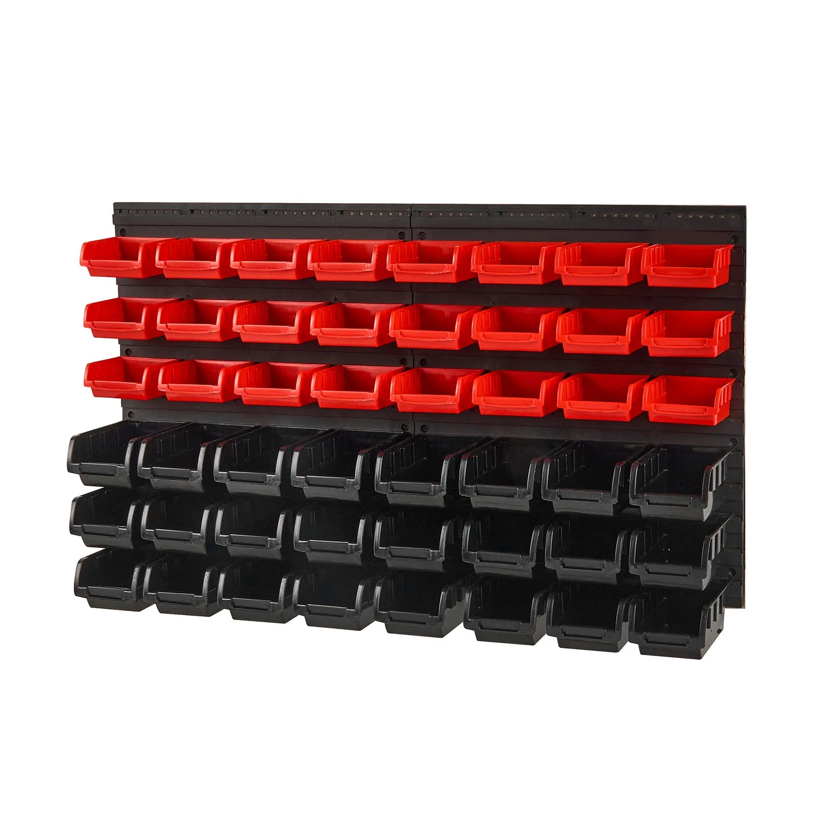 SucceBuy 48pcs Parts Storage Bins Wall Mounted Garage Containers with Wall Panels Tool Organizer for Nuts Bolts Screws Nails