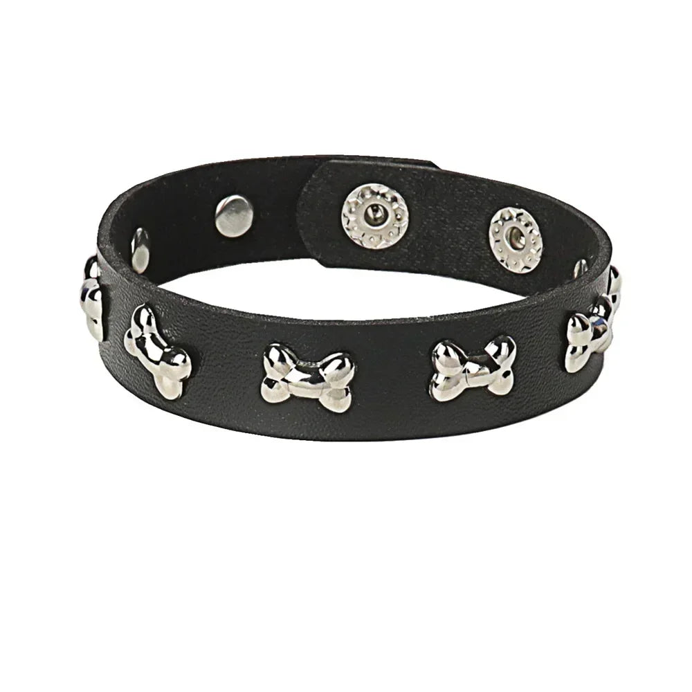 Punk Hip Hop Leather Skull Bracelet for Unisex Fashion - Smarsty