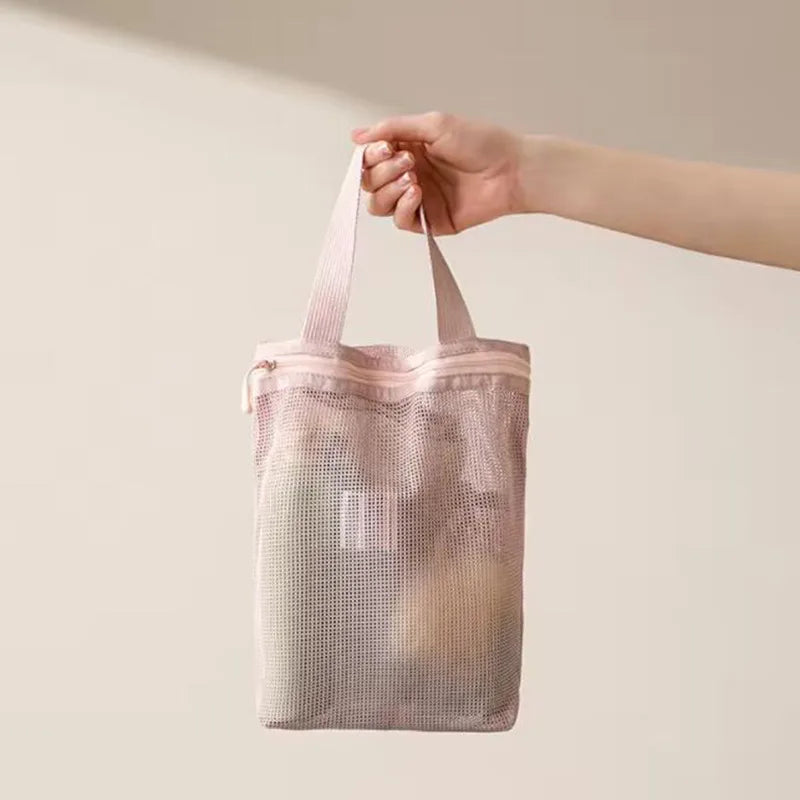 Mesh Makeup Toiletry Storage Bags Handbags Portable Travel Washing Body Shower Tools Organizer Hanging Cosmetic Organizer Pouch - Smarsty