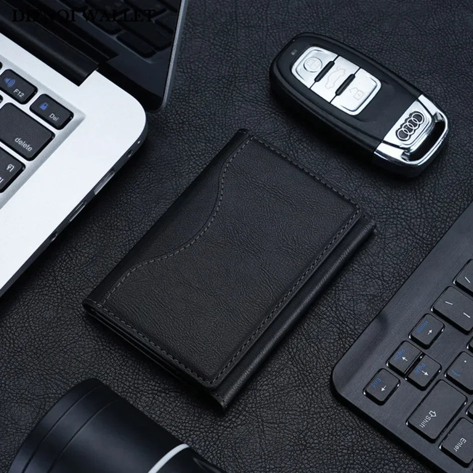 Men Magsafe Card Holder Unisex PU Leather Magnetic Cardholder Card Bag Wallet for Apple for IPhone 16 15 14 13 12 Pro Max Mini