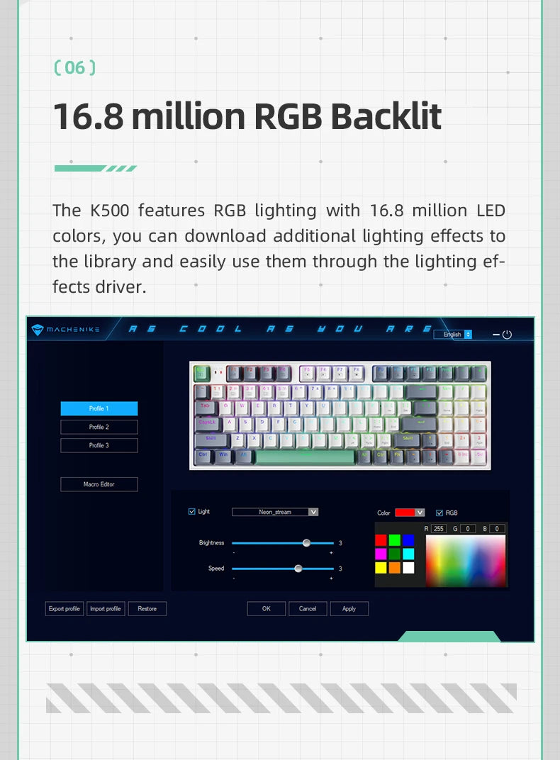 Mechanical Keyboard Rgb Gaming Wired 94 Keys Hot Swappable