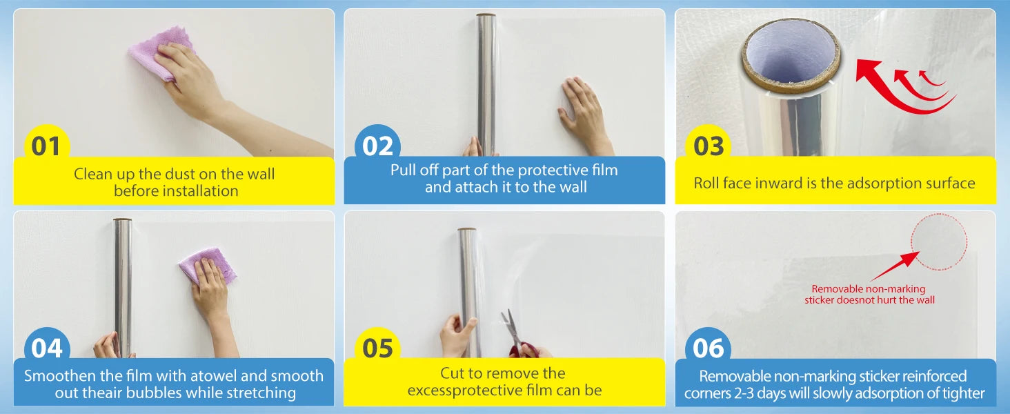 Transparent Electrostatic Wall Film Waterproof and Dirt-resistant - Smarsty