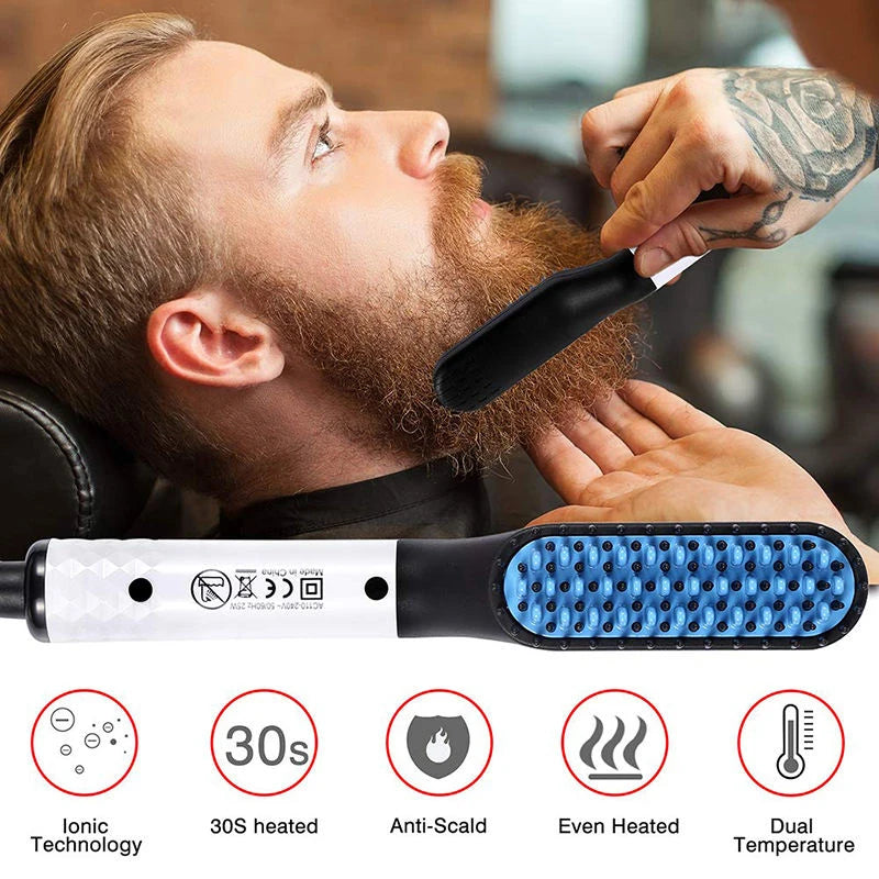 Electric Hot Comb Straightener for Quick Beard Styling - Smarsty