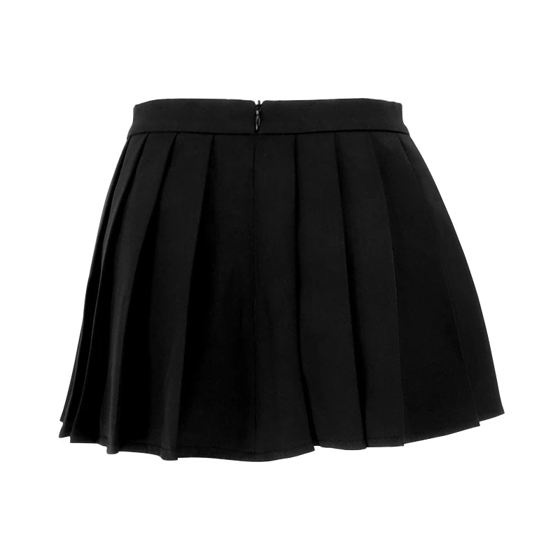 Sexy Mini Skirt Women New Summer Black Fashion Zipper Partywear Casual Slim Pleated Skirt Elegant Versatile Sexy Female Skirt - Smarsty