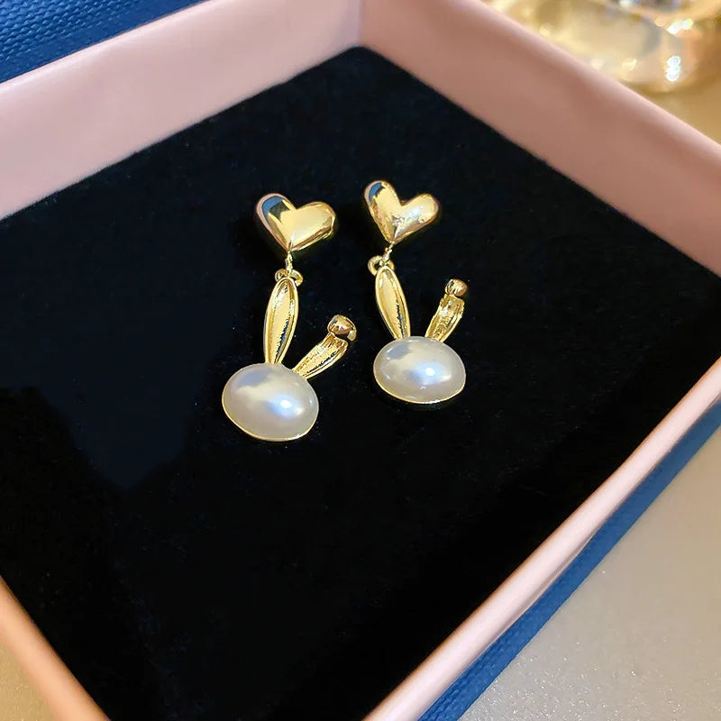 Pearl Long Earrings With Rhinestones For Wedding Fashion - Smarsty