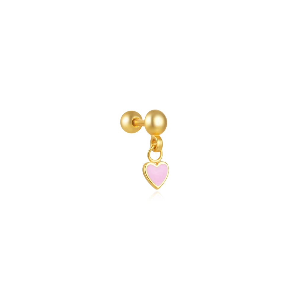 Sterling Silver Heart Zircon Stud Earrings Elegant Gift - Smarsty