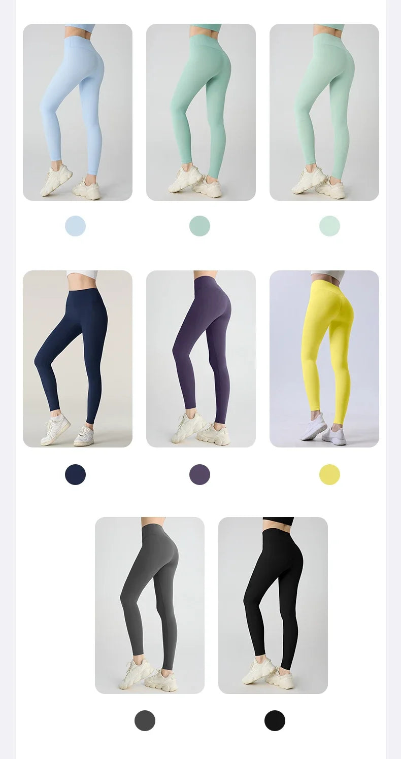 Naked feeling Yoga Leggings Women High Waisted Hip Lifting Fitness Leggings Running Cycling Pants Breathable Sports Leggings - Smarsty