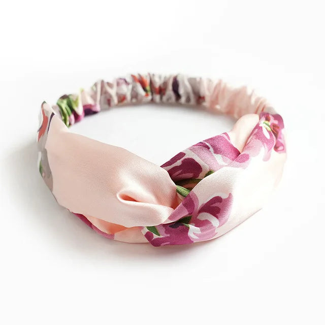 Boho Soft Elastic Headband For Women Vintage Cross Knot - Smarsty