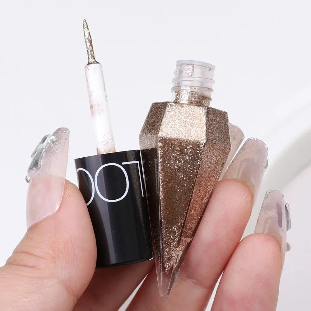 Waterproof Glitter Eyeliner Long Lasting Rose Gold Shine - Smarsty