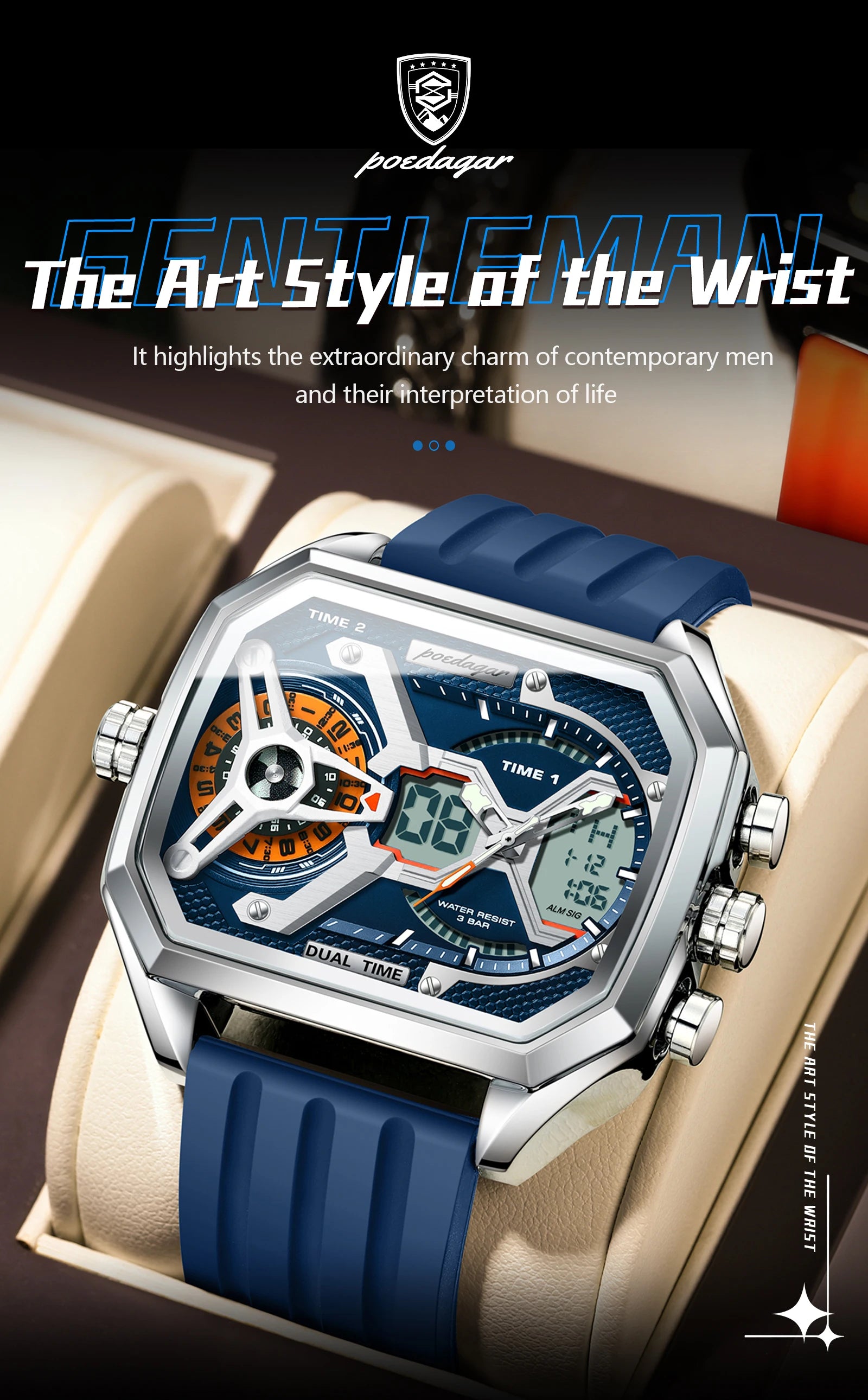 Luxury Men’s Luminous Quartz Watch with LED Calendar - Smarsty