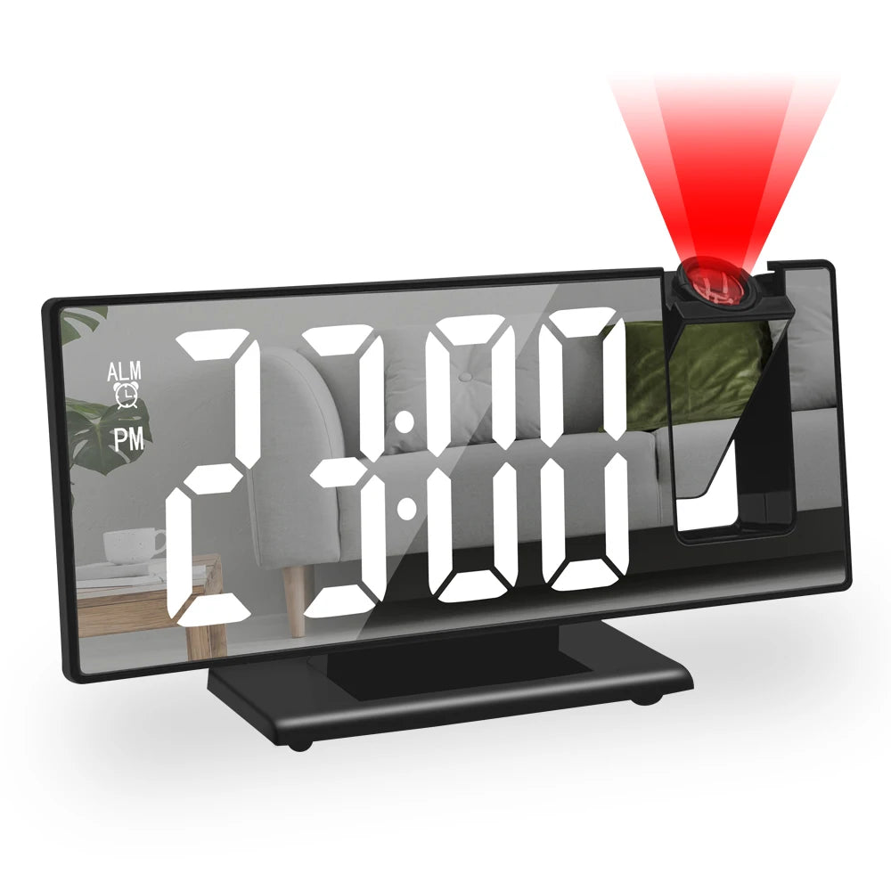180 Degree Projection Alarm Clock with USB Charging - Smarsty