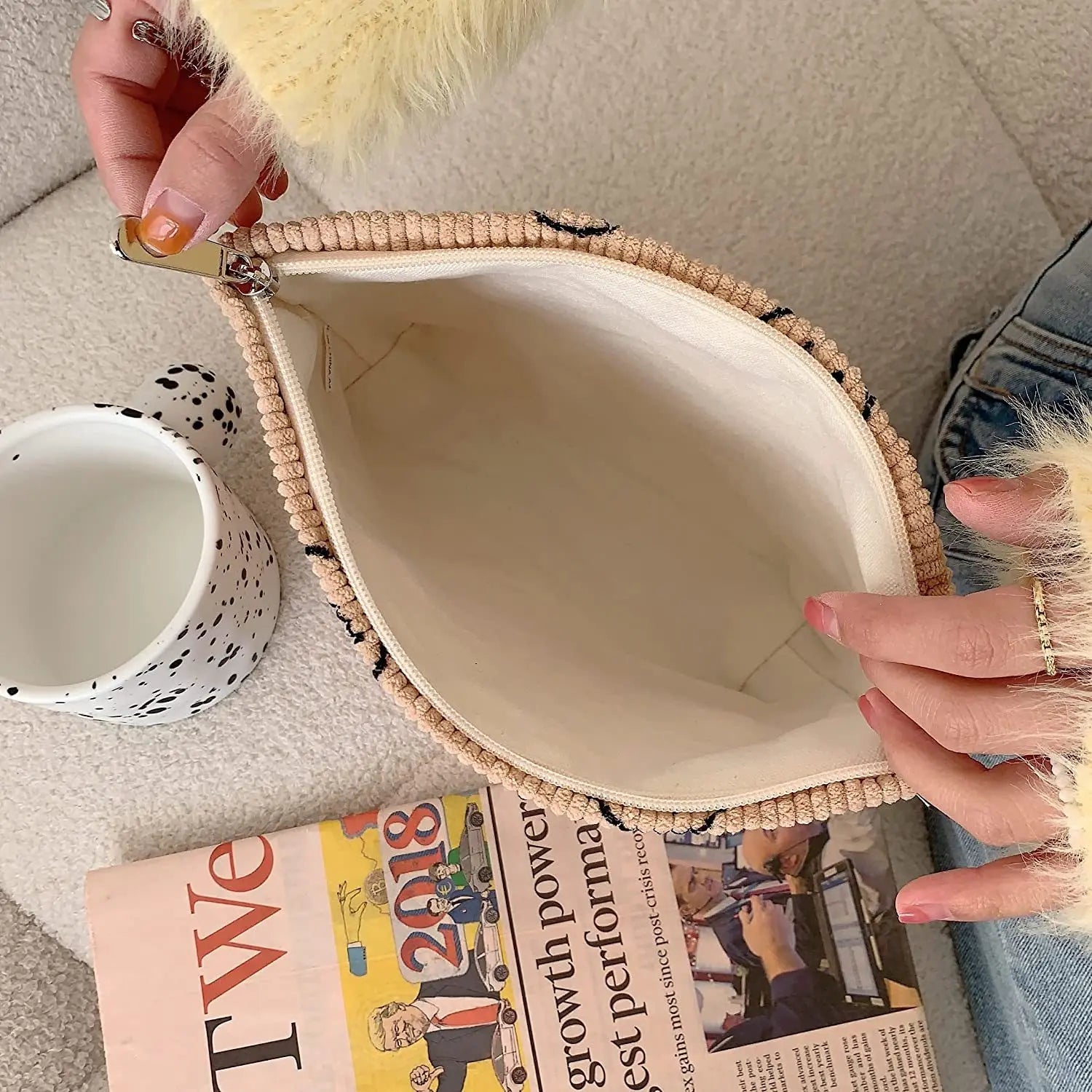 Makeup Bag Travel Toiletry Bag Cute Makeup Brushes Bag Cosmetic Bags for Women Zipper Makeup Bags for Purse - Smarsty