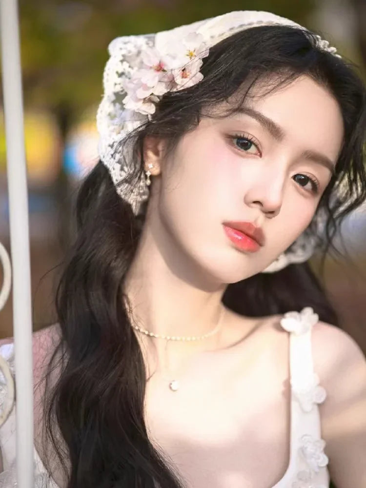 Sweet Flower Hair Scarf Headband Lightweight Summer - Smarsty