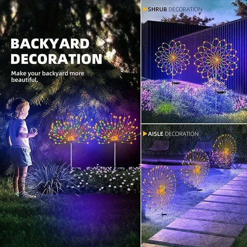 Solar Powered Firework String Lights with 8 Lighting Modes - Smarsty
