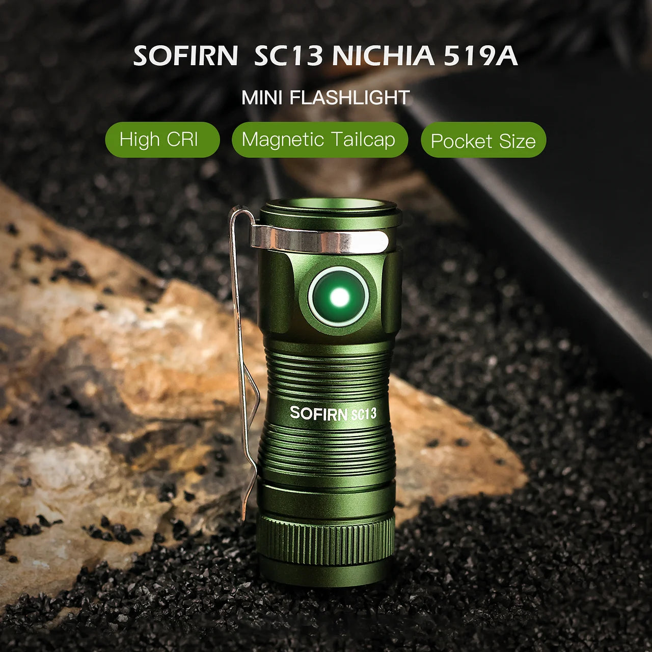 Sofirn SC13 519A 5000K Mini Powerful Led Light LED 1100lm 18350 Rechargeable Flashlight with Magnetic by Smarsty