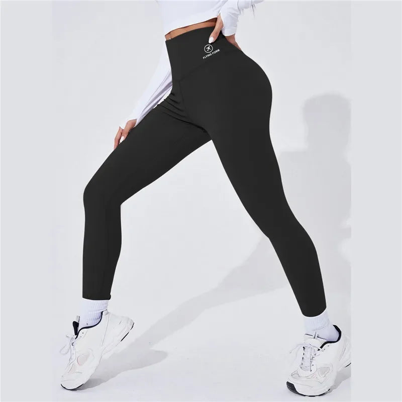 High Waist Yoga Warm Leggins Sports Tights Thermal Woman Running Pants Sexy Butt Lifting Leggings Push Up Panties Gym Fitness - Smarsty