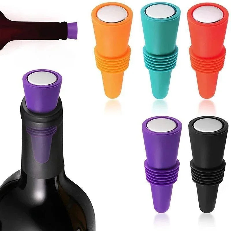 Silicone Wine Bottle Stopper Set for Leak Proof Sealing - Smarsty