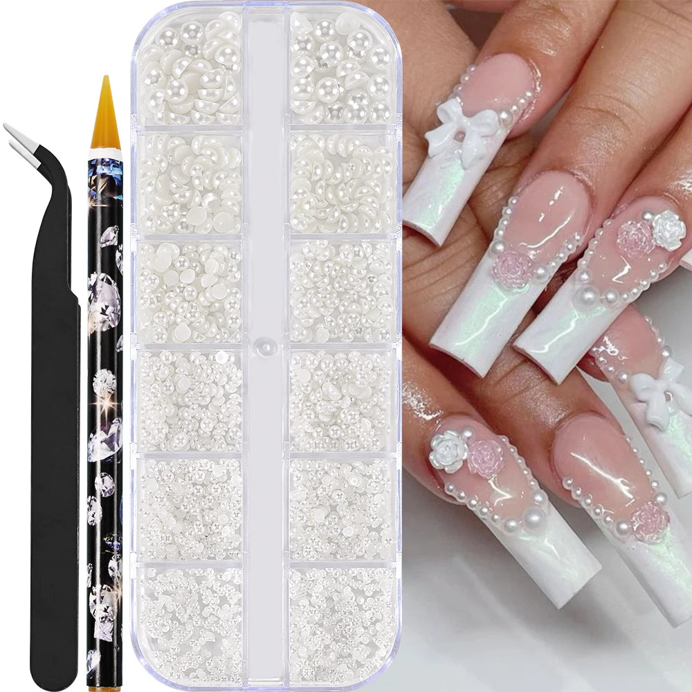 Mini Caviar Beads Nail Art Set with Magnetic Pen - Smarsty