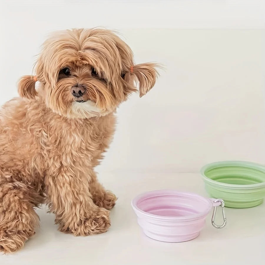 Portable Silicone Dog Travel Bowl for Outdoor Feeding - Smarsty