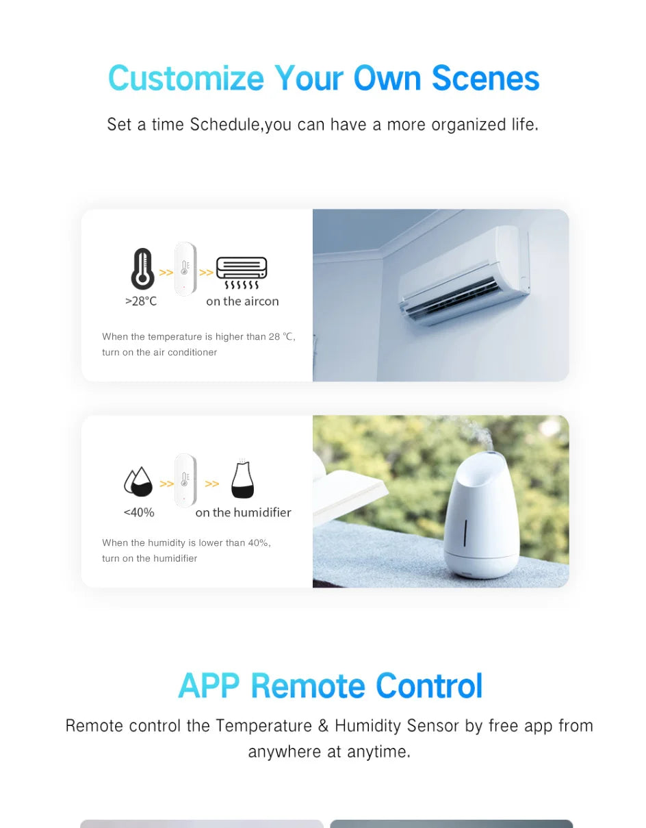 ZigBee Smart Temperature Humidity Sensor with App Control - Smarsty
