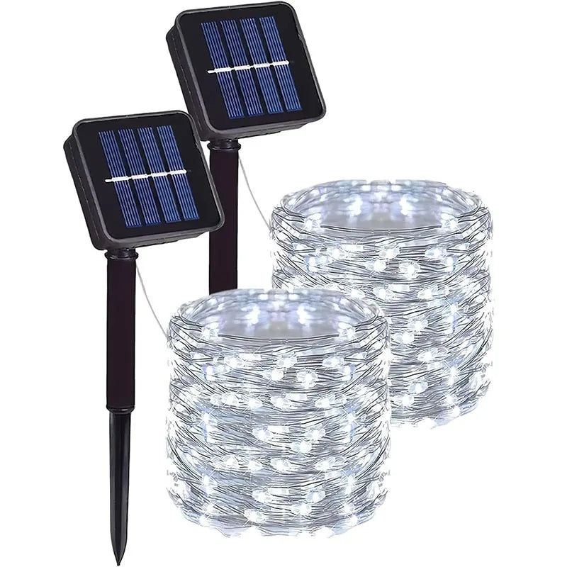 Fairy Lights Solar Garden Lights String Lights with 8 Modes Waterproof Wire Lights for Patio Yard Trees Christmas Party - Smarsty