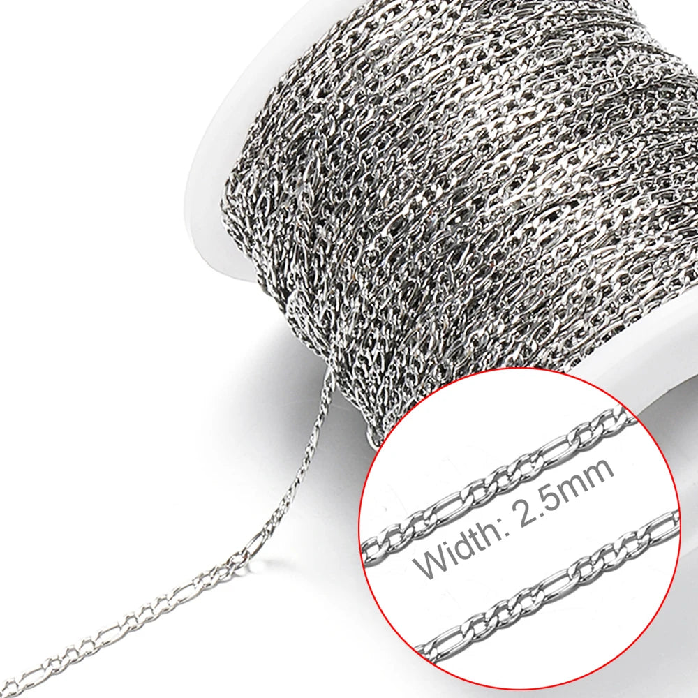 No Fade 2 Meter Stainless Steel Chain For Jewelry Making - Smarsty