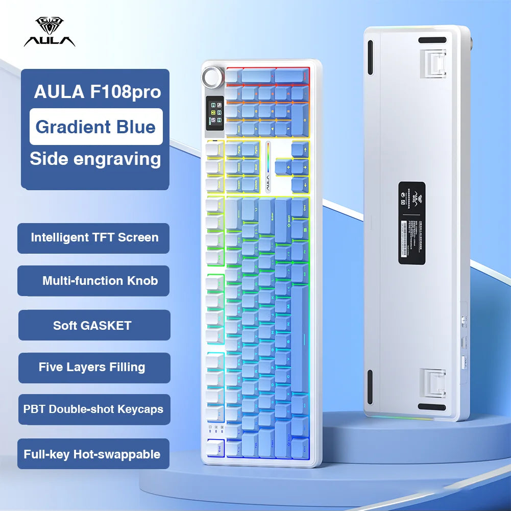 Wireless Gaming Keyboard With Macro Keys And TFT Display