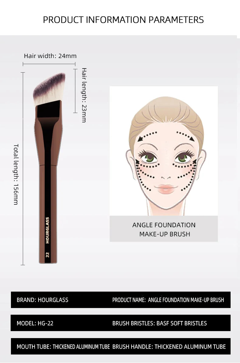 Hourglass Angled Liquid Foundation Brush for Flawless Application - Smarsty