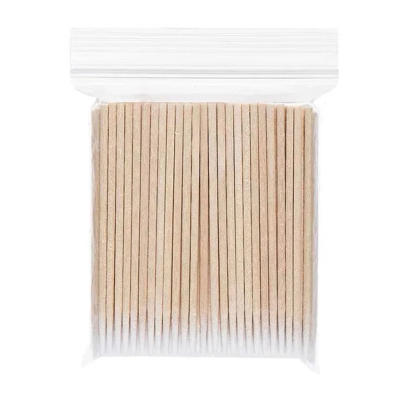100Pcs Wooden Nail Swabs for Precise Manicure Care - Smarsty