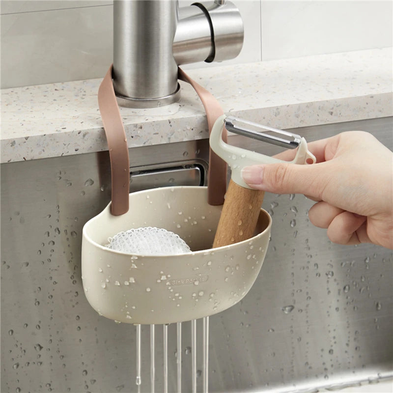 Kitchen Sink Holder Hanging Drain Basket Adjustable Drain Rack Soap Sponge Holder Faucet Holder Kitchen Accessories New by Smarsty