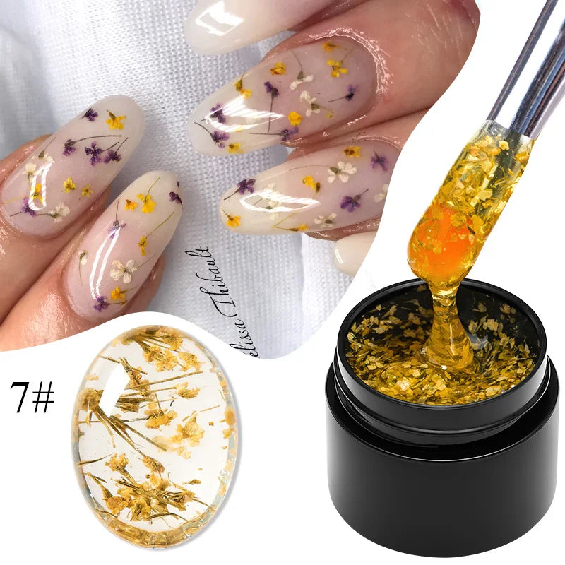 Pink Dried Flower Gel Nail Polish for Fairy Nail Art - Smarsty