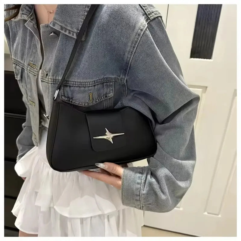 Y2K Small PU Leather Shoulder Bag For Women Daily Use - Smarsty