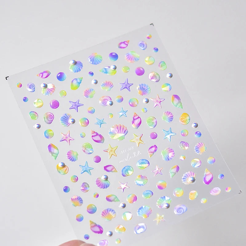 Colorful Seashell Nail Art Stickers for Dreamy Designs - Smarsty