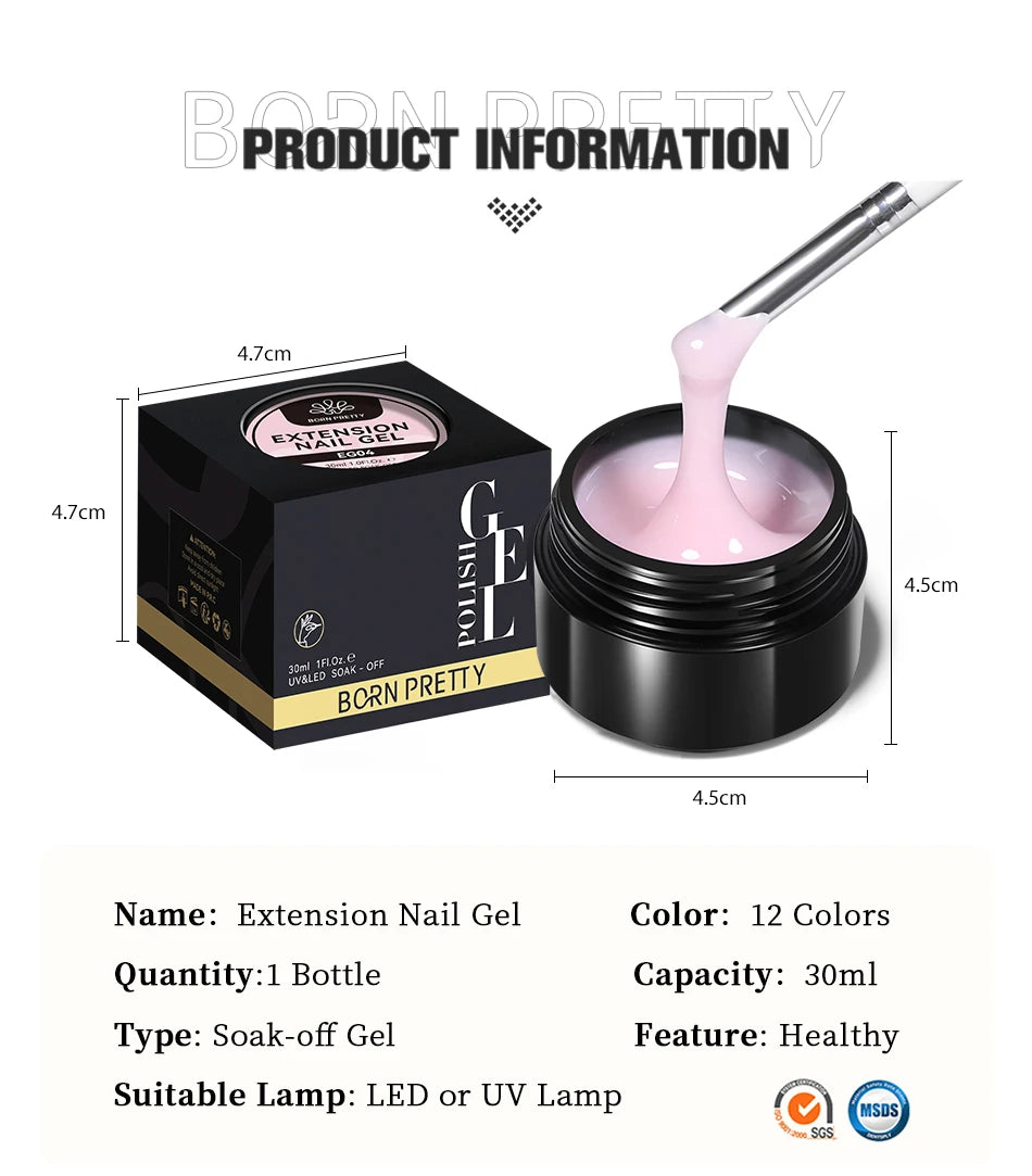 Born Pretty 30ml Milky White Nail Extension Gel - Smarsty