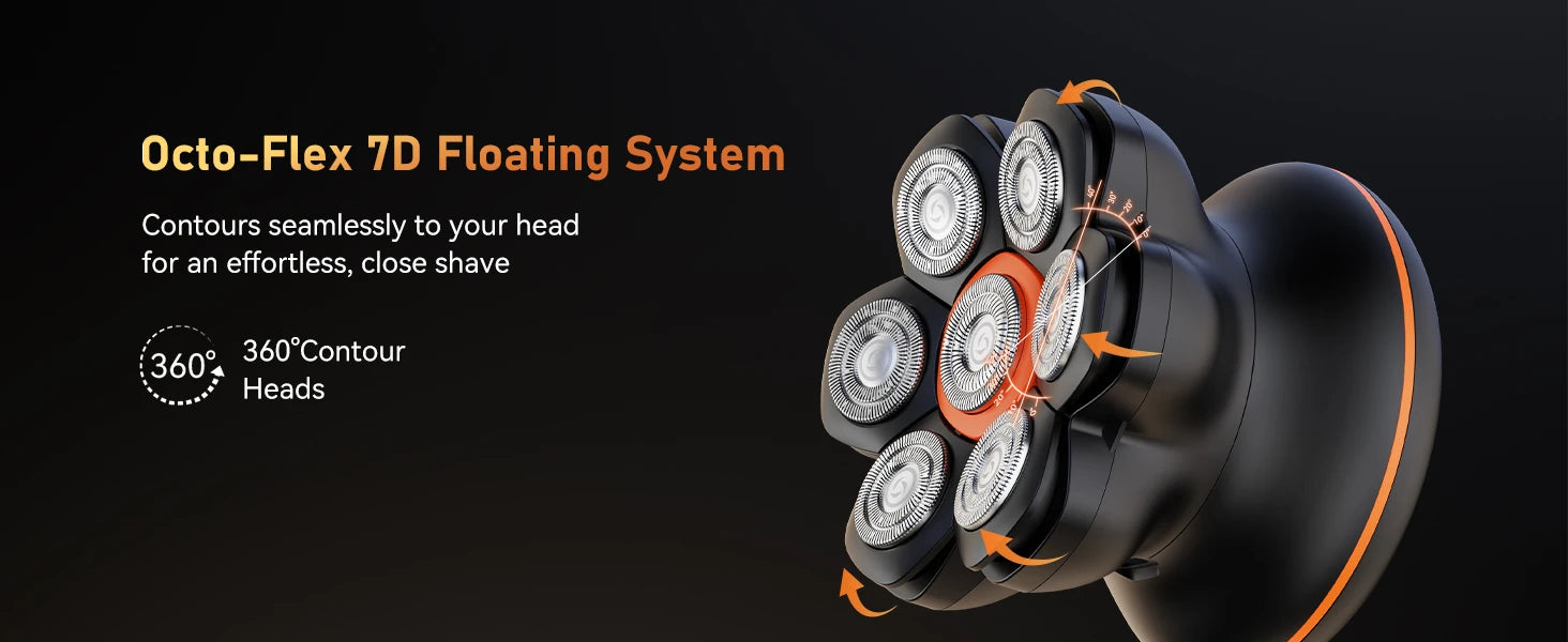 MAXGROOM 7D Head Shaver for Bald Men IXP6 Waterproof USB Rechargeable Electric Hair Trimmer Beard Floating Blade Magnetic Razor