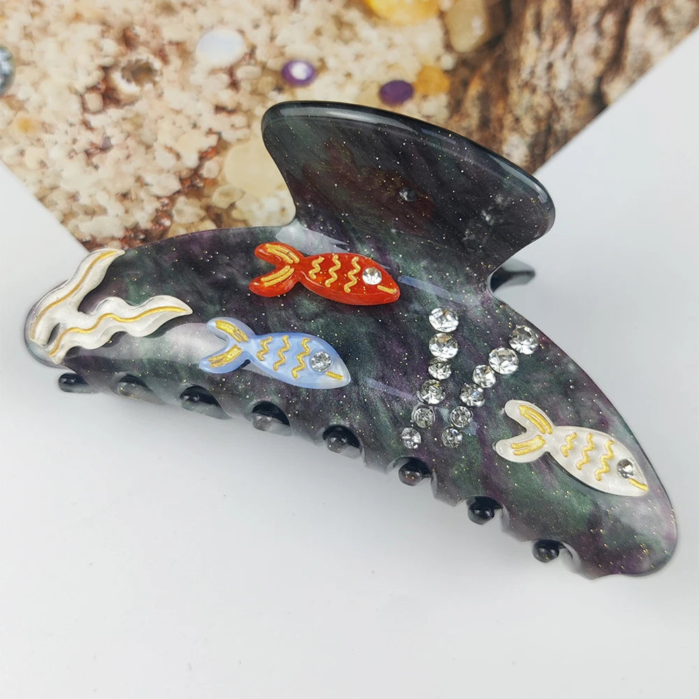 Handmade Large Sea Hair Claw Clips Acetate Beach Starfish - Smarsty