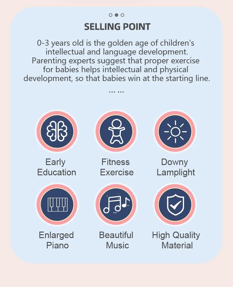 Baby Fitness Stand Music Play Gym Activity Toys Newborn Piano Crawling Blanket Pedal Game Pad Early Education 0-36 Months Gifts by Smarsty