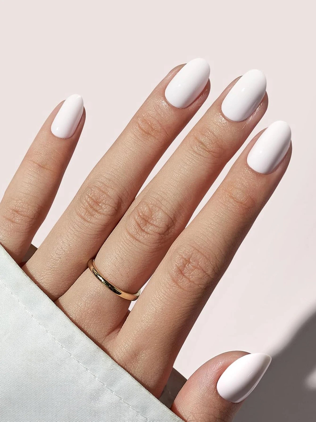 Medium White Square Press On Nails 24PCS for Parties - Smarsty